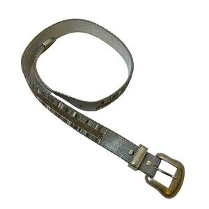 Metallic Silver Sequin Western Belt‎